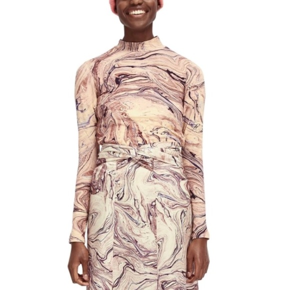 Scotch & Soda Tops - NWOT Scotch & Soda marble print mock neck tee t shirt